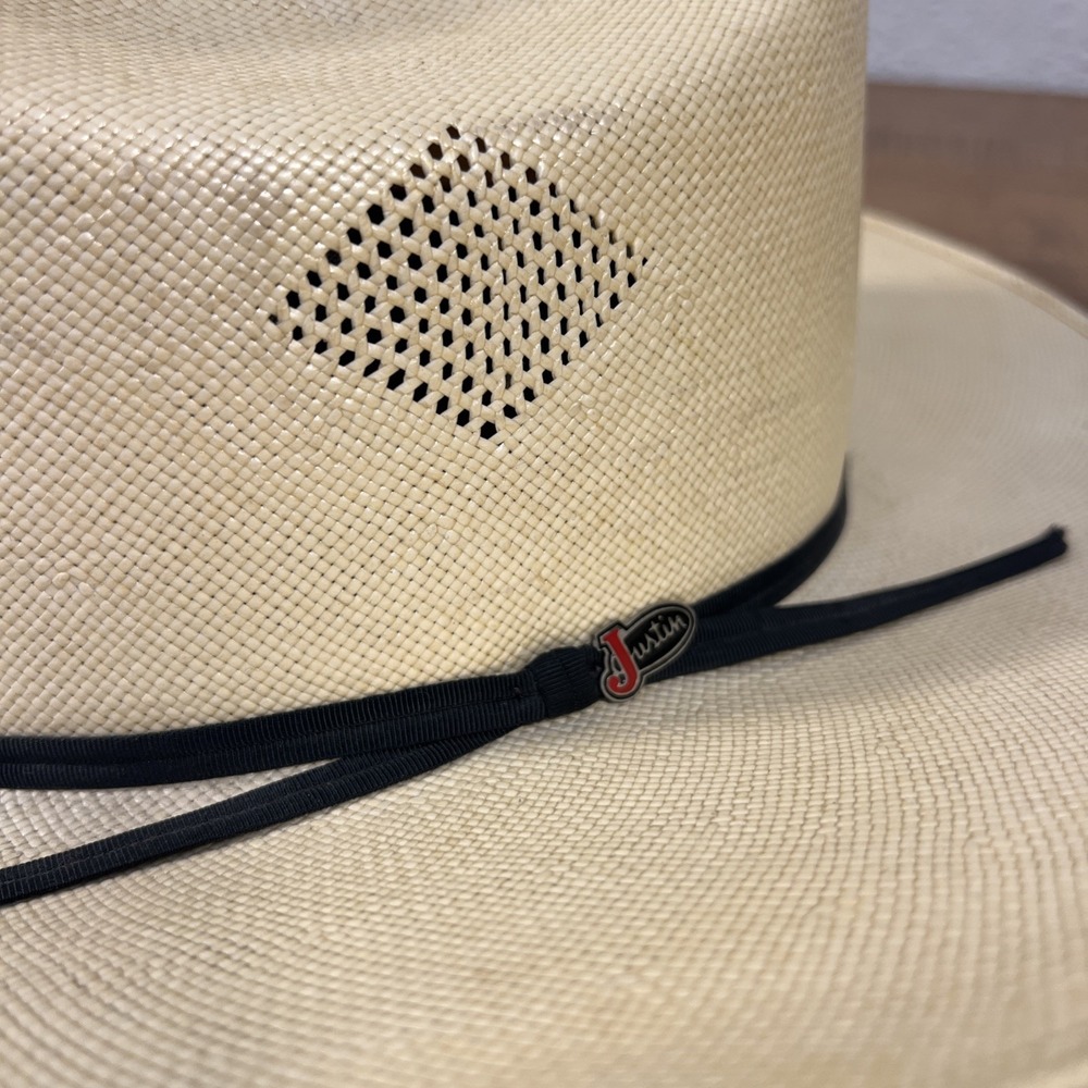 Men's Justin 6X Straw Western Cowboy Hat by Milano Hat Company 7 1/4 - Picture 8 of 16